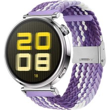 Sneezy Huawei Watch Gt 5 41MM Ile Uyumlu Metal Klips Solo Fiberlink Kumaş Örgü Kordon