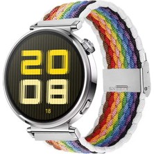 Sneezy Huawei Watch Gt 5 41MM Ile Uyumlu Metal Klips Solo Fiberlink Kumaş Örgü Kordon