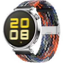 Sneezy Huawei Watch Gt 5 41MM Ile Uyumlu Metal Klips Solo Fiberlink Kumaş Örgü Kordon