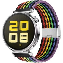 Sneezy Huawei Watch Gt 5 41MM Ile Uyumlu Metal Klips Solo Fiberlink Kumaş Örgü Kordon