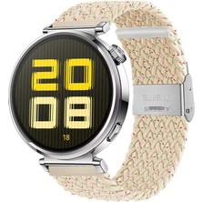 Sneezy Huawei Watch Gt 5 41MM Ile Uyumlu Metal Klips Solo Fiberlink Kumaş Örgü Kordon