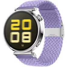 Sneezy Huawei Watch Gt 5 41MM Ile Uyumlu Metal Klips Solo Fiberlink Kumaş Örgü Kordon