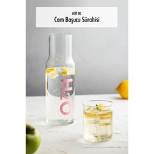 Borosilikat Cam Pembe Başucu Sürahisi & Cam Sürahi * 600 ml