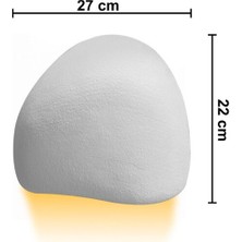 Fiberglass Duvar Apliği E14 Duylu  - 27X22 Cm, Traverten Görünümlü Kırık Beyaz