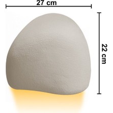 Fiberglass Duvar Apliği E14 Duylu - 27X22 Cm, Traverten Görünümlü Kırık Beyaz