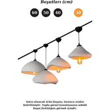 Ince Bone Avize Sarkıt Aydınlatma - 30 Cm, Beton Grisi Fiberglass, Beton Görünümlü Sıva, E27 Duy