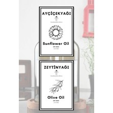 EA Home Concept Zeytinyağı ve Ayçiçek Yağı Etiketi 2 Adet Yağdanlık Etiketi 7X10 cm