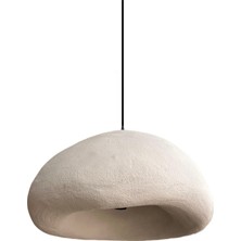 Bone Avize Sarkıt Aydınlatma - 50 Cm, Beton Grisi Fiberglass, Beton Görünümlü Sıva, E27 Duy