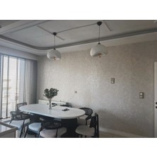 Bone Avize Sarkıt Aydınlatma - 50 Cm, Beton Grisi Fiberglass, Beton Görünümlü Sıva, E27 Duy