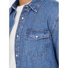 Only & Sons Regular Fit Indigo Erkek Denim Gömlek Onsbane 3247 Dnm S