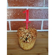 Hobi Kafe 18 Adet 1 Yaş Kırmızı Cup Cake- Pasta Süsü- Kürdanı (Sert Plastikten Üretilmiştir)