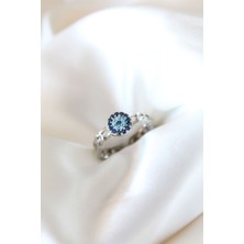 Callerrons Accessories Nazarlı Gümüş Kaplama Zirkon Taşlı Bayan Yüzük - XD2318