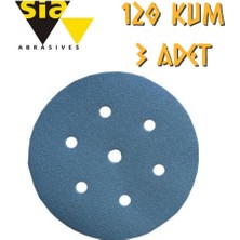 Sia 1949 Hookit 7 Delikli Cırt Zımpara 150 mm - P120 Kum - 3 Adet