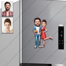 2-Kişi Arka-Daş Tasarımlı Buzdolabı Magneti/resim Gönder Magnet Olsun