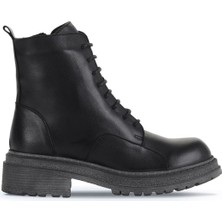 Bueno Shoes Siyah Deri Kadın Topuklu Bot 01WD2101 01WD2101