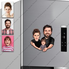 Karı Koca Aile Tasarımlı Buzdolabı Magneti/resim Gönder Magnet Olsun