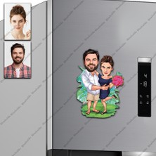 Evli Çift Tasarımlı Buzdolabı Magneti/resim Gönder Magnet Olsun