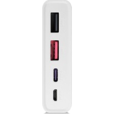 Powerway  10.000 Mah Pd 22.5W Dahili Kablolu Hızlı Şarj LED Fener Gerçek 10.000 Mah QC10 Beyaz Powerbank