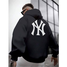 Altamira Erkek Ön Arka Ny Baskılı Kapüşonlu Sweatshirt