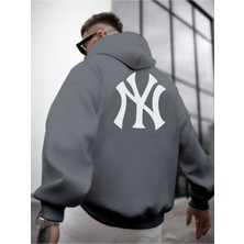 Altamira Erkek Ön Arka Ny Baskılı Kapüşonlu Sweatshirt