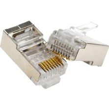 PrimeX Plus Primex PX-CAT660 Metal Cat6 Jak RJ45 Metal Konnektör Cat6 Plug Metal 100'lü Paket