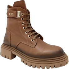Albini 25104153  Deri Kadın Postal Bot Modeli Taba - 36