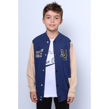 HÇM Erkek Çocuk Kolej Ceket Tshirt 2`li Takım Baskılı Çıtçıtlı C46