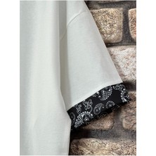Erkek Dikey Baskılı Oversize T-Shirt Şort