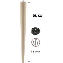 Alkan Ahşap Masa & Sehpa Konik Ayak 50 cm 1 Adet