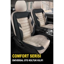 Seat Toledo 1999-2004UYUMLU Oto Koltuk Kılıfı Comfort Serisi - Siyah-Bej