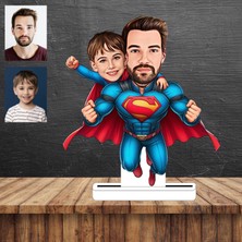 Süper Baba Karikatür Figürü,sevgiliye Hediye,doğum Günü Hediyesi