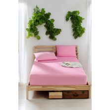 Lantana Pembe Lastikli Çarşaf Takımı ( Yastık Kılıflı ) Tek Kişilik / Çift Kişilik