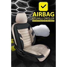 Nice Shop Renault Megane  2004-2010UYUMLU Oto Koltuk Kılıfı Comfort Serisi - Siyah-Bej