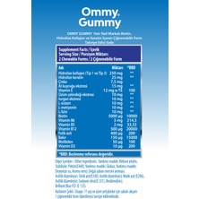 Ommy Gummy Hair Nail Saç Tırnak Vitamini 60 Adet ( Biotin, Kolajen, Keratin, At Kuyruğu, Folik Asit )