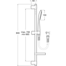 ROCA Sensum Round Parlak Krom Renk 4 Fonksiyonlu Sürgülü El Duşu Seti Yuvarlak El Duşu 800 mm Sürgü Takımı 1.7 Silver Flex Hortum - A5B1407C00
