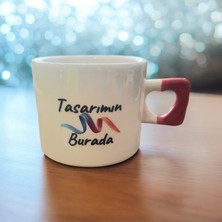 Ikili Özel Tasarım El Yapımı Kalp Kupa Mug - Çay Kahve Fincanı Seti