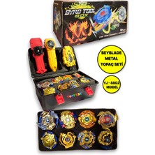 Toyfest Beyblade Metal Assembled Gyro Tool Box Yj - 8802 - Yeni Nesil Çantalı Beyblade Metal Topaç 8 Li Set