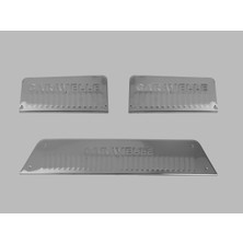 Volkswagen Caravelle Van Kapı Eşiği (Yazılı) 3 Parça 2003 ve Üzeri Krom Paslanmaz Çelik