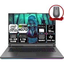 Asus Rog Strix G18 Intel Core I9 14900HX 24GB 2tb SSD RTX4070/8GB W11P 18'' 240Hz Wqxga Taşınabilir Bilgisayar G814JIR-A75 & Anzar Mouse