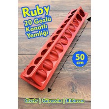 Vixpet Ruby 20 Gözlü Plastik Kanatlı Yemliği 50 cm | Civciv Yemliği | Güvercin Yemliği | Bıldırcın Yemliği | Kapaklı Yemlik