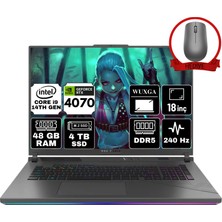 Asus Rog Strix G18 Intel Core I9 14900HX 48GB 4tb SSD RTX4070/8GB W11H 18'' 240Hz Wqxga Taşınabilir Bilgisayar G814JIR-n6061-A56 & Anzar Mouse