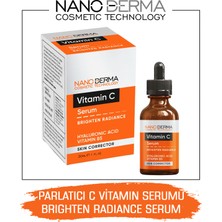 Nano Derma C Vitamin Serumu Parlatıcı Aydınlatıcı Hyaluronik Asit Vitamin B5 Serum Brighten Radiance Serum 30 ml