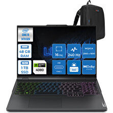 Lenovo Legion Pro 7 I9-14900HX 48GB 1tb SSD 12GB/RTX4080/175W 16" 240Hz 500NITS Hdr Wqxga WIN11PRO Taşınabilir Bilgisayar L83DE002WTRWP06 + Zettaçanta