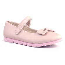 Rakerplus Pudra Fiyonklu Cırtlı Kız Çocuk Babet