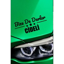 Kocamın Tasarımı Kastamonu Cide Siyah Araç Sticker  40X15 cm Bize De Derler  Cideli Özel Tasarım Oto Sticker