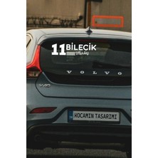 Kocamın Tasarımı Bilecik 11 Plaka Kodlu Beyaz Araç Sticker Merkez Ilçe Yazılı Özel Tasarım 40X8 cm  Şehir ve Ilçe Temalı Kaliteli Sticker