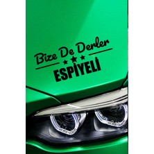 Kocamın Tasarımı Giresun Espiye Siyah Araç Sticker  40X15 cm Bize De Derler  Espiyeli Özel Tasarım Oto Sticker