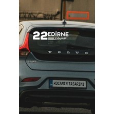 Kocamın Tasarımı Edirne 22 Plaka Kodlu Beyaz Araç Sticker Lalapaşa Ilçe Yazılı Özel Tasarım 40X8 cm  Şehir ve Ilçe Temalı Kaliteli Sticker