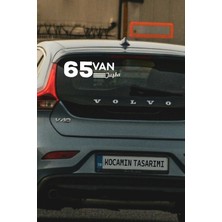Kocamın Tasarımı Van 65 Plaka Kodlu Beyaz Araç Sticker Tuşba Ilçe Yazılı Özel Tasarım 40X8 cm  Şehir ve Ilçe Temalı Kaliteli Sticker