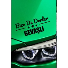 Kocamın Tasarımı Van Gevaş Siyah Araç Sticker  40X15 cm Bize De Derler  Gevaşlı Özel Tasarım Oto Sticker